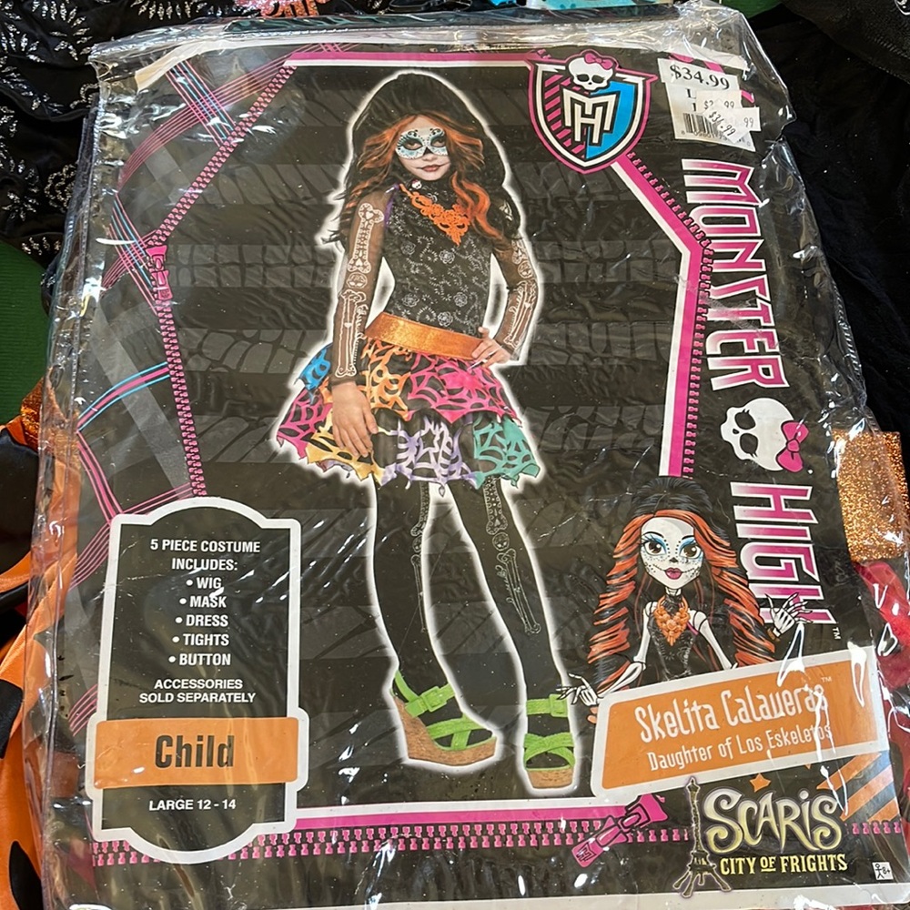 Halloween Girls Costume Monster High Sz 12/14